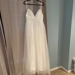 White Sparkles and Tool Wedding Dress-never worn